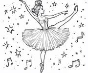 Coloriage Ballet en pirouette