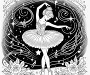 Coloriage Ballet en pointes