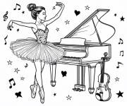 Coloriage Ballet et musique