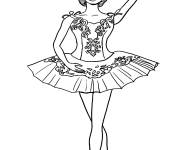 Coloriage Barbie ballerine en position