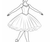 Coloriage Barbie en uniforme de ballet