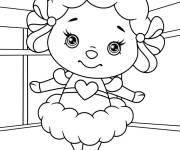 Coloriage B&eacute;b&eacute; cartoon ballerine