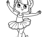 Coloriage B&eacute;b&eacute; danseuse de ballet pour enfant