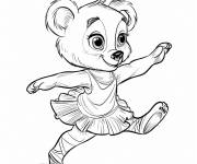 Coloriage Belle ours femelle faisant du ballet