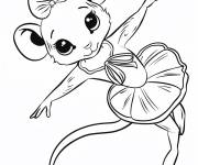 Coloriage Belle souris en costume de ballet