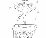 Coloriage Boite de musique avec une ballerine