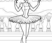 Coloriage Cendrillon dansant dans le ch&acirc;teau