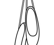 Coloriage Chaussons de ballet suspendu