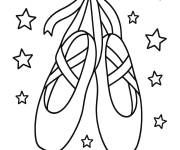Coloriage chaussons de danse &agrave; motifs