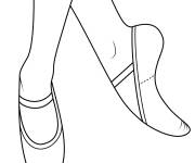 Coloriage Chaussons de danse vectoriel
