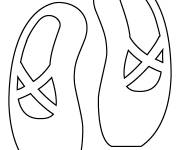 Coloriage et dessins gratuit chaussures de ballet en noir et blanc à imprimer