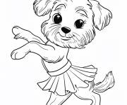 Coloriage Chien drole faisant duballet