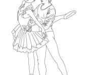 Coloriage Couple de ballet sur scene