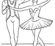 Coloriage et dessins gratuit Couple de danseurs de ballet ps à imprimer