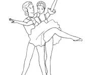 Coloriage Couple de danseuses de ballet