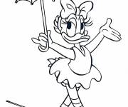 Coloriage Daisy Duck dansant le ballet