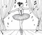 Coloriage danse classique avec une ballerine