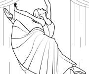 Coloriage Danse spectaculaire de la ballerine