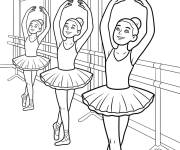 Coloriage Danser le ballet &agrave; la barre