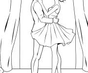 Coloriage Danseurs de ballet homme et femme
