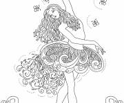 Coloriage Danseuse ballet anti-stress