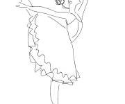 Coloriage Danseuse de ballet au crayon