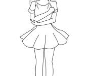 Coloriage Danseuse de ballet aux bras crois&eacute;s