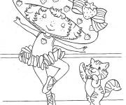 Coloriage Danseuse de Ballet avec son chat