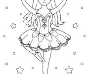 Coloriage Danseuse de ballet comme une princesse