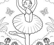 Coloriage Danseuse de ballet dans la foret