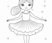 Coloriage Danseuse de ballet dans le ciel