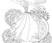 Coloriage Danseuse de Ballet en belle robe