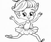 Coloriage Danseuse de ballet en courant