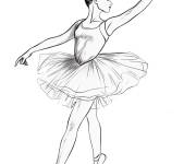 Coloriage Danseuse de ballet en crayon noir