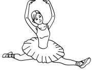 Coloriage et dessins gratuit Danseuse de ballet en d=sautant à imprimer