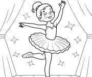 Coloriage Danseuse de ballet en Tutu et &eacute;clairage