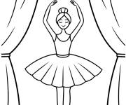 Coloriage Danseuse de ballet et sc&egrave;ne