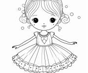 Coloriage Danseuse de ballet kawaii cp