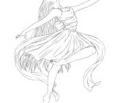 Coloriage Danseuse de ballet magnifique