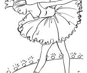 Coloriage Danseuse de ballet montrant le respect