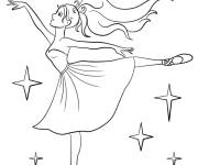 Coloriage Danseuse de ballet parmi les &eacute;toiles