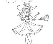 Coloriage Danseuse de ballet pendant la nuit de Halloween