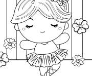 Coloriage Danseuse de ballet pour les petites filles