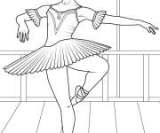 Coloriage Danseuse de ballet r&eacute;aliste