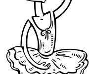 Coloriage Danseuse de ballet rigolote