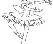 Coloriage Danseuse de ballet style anime