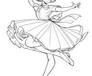 Coloriage Danseuse de ballet style manga