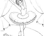 Coloriage Danseuse de ballet sur le sc&egrave;ne