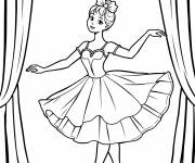 Coloriage Danseuse de ballet sur le stage