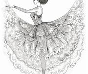 Coloriage Danseuse de ballet Zentangle